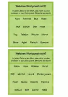 Vorschau - Aufgabenkarten - Welches Wort passt nicht? - Kartei - Seite 1