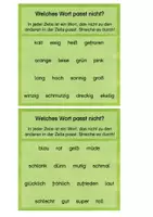 Vorschau - Aufgabenkarten - Welches Wort passt nicht? - Kartei - Seite 2