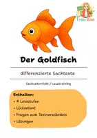 Vorschau - Arbeitsblätter - Der Goldfisch - Differenzierte Sach- und Lesetexte - Deckblatt
