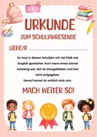 Vorschau - Anderer Materialtyp - Beilage zum Zeugnis | Urkunde Schuljahresende | Abschluss Schuljahr | Belohnung Grundschule | Zeugnisübergabe - Seite 1