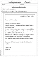 Vorschau - Test - Leistungsnachweis: Thema Briefe schreiben - Seite 1
