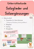 Vorschau - Poster - Satzglieder und Satzergänzung - Unterrichtsstunde - Deckblatt