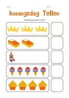 Voorbeeld - Koningsdag Tellen Werkblad 1 tm 5 - Pagina 1