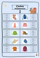 Vorschau - Klammerkarte Clothes - Multiple Choice Quiz - Deckblatt