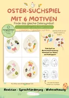 Vorschau - Mal- und Bastelvorlagen - Großes Oster - Suchspiel - 31 Karten mit 6 Motiven l Konzentrationsspiel Frühling ( Kita und Grundschule) - Seite 1