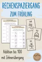 Vorschau - Stationenlernen - Materialpaket: Rechenspaziergang Frühling - Addition bis 100 - Seite 1