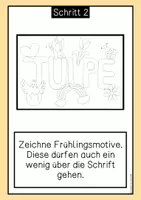Vorschau - Arbeitsblätter - Kunstidee: Frühlingsbilder I Schrift, Form & Farbe I Kunst Grunschule - Seite 3