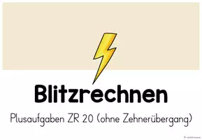 Vorschau - Präsentationen/Tafelbilder - Blitzrechnen (Digitale Tafel) - Addition ZR 20 (ohne ZÜ) (Mathe Klasse 1) - Seite 3