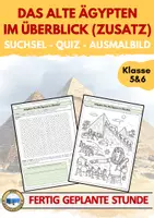 Vorschau - Arbeitsblätter - AB8 Das Alte Ägypten im Überblick Suchsel Quiz Ausmalbild - Deckblatt