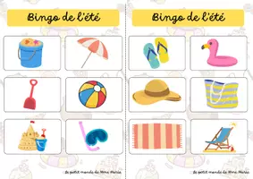 Aperçu - Jeux - Bingo été Jeu de Vocabulaire et d'Observation (Maternelle & P1) - Page de couverture