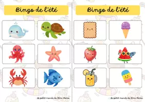 Aperçu - Jeux - Bingo été Jeu de Vocabulaire et d'Observation (Maternelle & P1) - Page 1