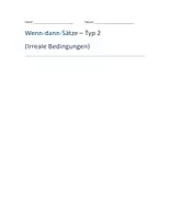 Vorschau - Arbeitsblätter - Arbeitsordner_Wenn_dann_Typ2_KonjunktivII - Deckblatt