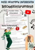 Vorschau - Arbeitsblätter - Arbeitsblatt "Blechblasinstrumente" / Sekundarstufe 1/ Musik fachfremd unterrichten - Deckblatt