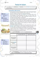 Vorschau - Arbeitsblätter - Feste im Islam - Zucker- und Opferfest - Deckblatt