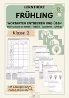 Vorschau - Stationenlernen - Lerntheke Frühling: Wortarten entdecken und üben (Kl. 2) - Deckblatt