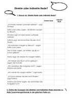 Vorschau - Arbeitsblätter - Übung Indirekte & Direkte Rede + Lösung - Deckblatt