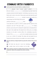 Vorschau - Arbeitsblätter - Commas with coordinating conjunctions (FANBOYS) - Grammar Worksheet - Seite 1