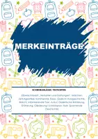 Vorschau - Merkblätter - Merkeinträge- Schreibanlässe/ Textsorten - Deckblatt