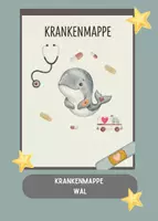 Vorschau - Mal- und Bastelvorlagen - Krankenmappe Wal | Walklasse - Deckblatt