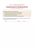 Vorschau - Unterrichtsreihen - Deutsch in Action - Euphemismen und Sprachkritik Wenn Sprache verschleiert, verharmlost und beeinflusst - 5./6./7./8. Klasse / Schulstufe - Seite 1