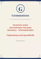 Vorschau - Unterrichtsreihen - Deutsch in Action - Euphemismen und Sprachkritik Wenn Sprache verschleiert, verharmlost und beeinflusst - 5./6./7./8. Klasse / Schulstufe - Deckblatt