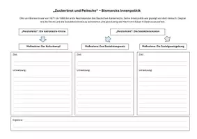 Vorschau - Arbeitsblätter - Arbeitsblatt + Quelle: Bismarcks Innenpolitik - Kampf gegen "Reichsfeinde" - Seite 1