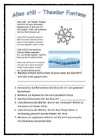 Vorschau - Arbeitsblätter - Wintergedicht: Alles still - Theodor Fontane - Gedicht zum Thema Winter - Seite 1