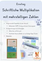 Vorschau - Poster - schriftliche Multiplikation mit mehrstelligen Zahlen - Deckblatt