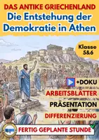 Vorschau - Arbeitsblätter - Demokratie in Athen – Entstehung AB5 Antikes Griechenland Klasse 5/6 - Deckblatt