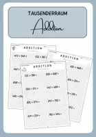 Vorschau - Arbeitsblätter - Tausenderraum Addition Arbeitsblätter - Deckblatt