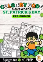anteprima - Esercizi - Color by code - Sight words Pre-Primer (St. Patrick's Day) | San Patrizio Inglese - Pagina di copertina