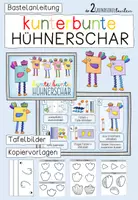Vorschau - Mal- und Bastelvorlagen - Bastelanleitung Hühner - Deckblatt