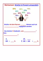 Vorschau - Arbeitsblätter - Brüche in Prozent umwandeln (Merkwissen mit Übung) - Seite 2