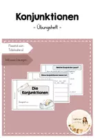 Vorschau - Arbeitsblätter - Konjunktionen (Bindewörter) – Übungsheft | Deutsch Grundschule Klasse 3–4 - Deckblatt