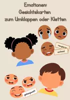 Vorschau - Stationenlernen - Emotionen Gesichtskarten zum Umklappen oder Kletten - Deckblatt