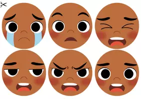 Vorschau - Stationenlernen - Emotionen Gesichtskarten zum Umklappen oder Kletten - Seite 3