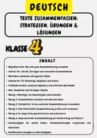 Vorschau - Arbeitsblätter - Texte zusammenfassen: Strategien, Übungen & Lösungen Klasse 4 - Deckblatt