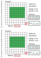 Vorschau - Arbeitsblätter - Arbeitsheft Wir berechnen die Fläche beim Rechteck - Seite 3