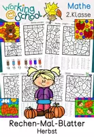 Vorschau - Arbeitsblätter - Rechenmalblätter Herbst (Klasse 1-3 Sparpaket) Rechnen und malen - Seite 1