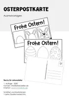 Vorschau - Mal- und Bastelvorlagen - Osterkarte, Ostergrüße (Postkarte zum Ausmalen) - Seite 1