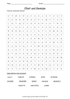 Vorschau - Arbeitsblätter - Suchsel Obst und Gemüse - 3 Schwierigkeitsgrade - Deckblatt