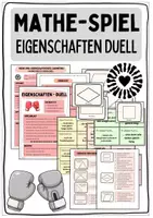 Vorschau - Spiele - Mathe-Spiel: Eigenschaften-Duell, Geometrie, in verschiedenen Schwierigkeitsstufen - Deckblatt