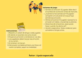 Vista previa - Juegos / Gamificación - Bingo Emocional - Juego para trabajar las emociones - página 1