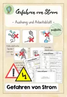 Vorschau - Arbeitsblätter - Gefahren von Strom - Aushang und Arbeitsblatt - Deckblatt