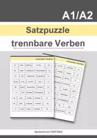 Vorschau - Arbeitsblätter - Satzpuzzle trennbare Verben A1/A2 – DaF DaZ Grammatikspiel - Deckblatt
