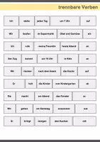 Vorschau - Arbeitsblätter - Satzpuzzle trennbare Verben A1/A2 – DaF DaZ Grammatikspiel - Seite 1