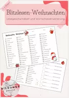 Vorschau - Arbeitsblätter - Blitzlesen Weihnachten (Lesegeschwindigkeit) - Deckblatt