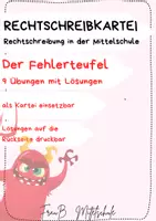 Vorschau - Arbeitsblätter - Rechtschreiben in der Mittelschule (Deutsch) - der Fehlerteufel - eine Rechtschreibkartei (6./7. Klasse) - Deckblatt