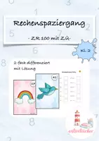 Vorschau - Stationenlernen - Rechenspaziergänge Klasse 2 wachsendes Materialpaket - Seite 1