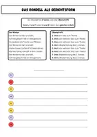 Vorschau - Arbeitsblätter - Gedichtformen kennenlernen & eigene Gedichte schreiben (Elfchen, Rondell, Akrostichon, Haiku, Sinnesgedicht) - Seite 1